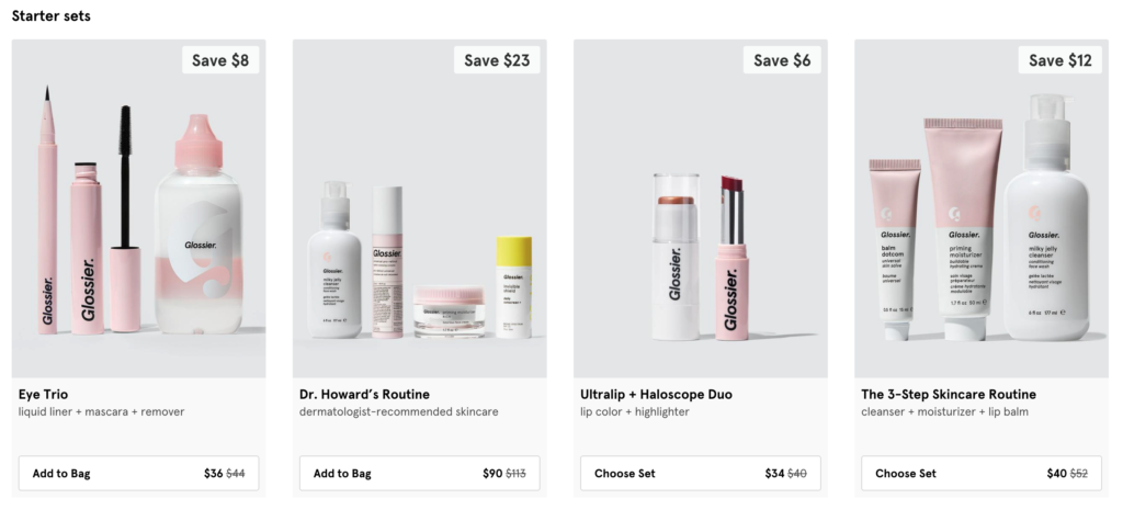 Glossier sets discount