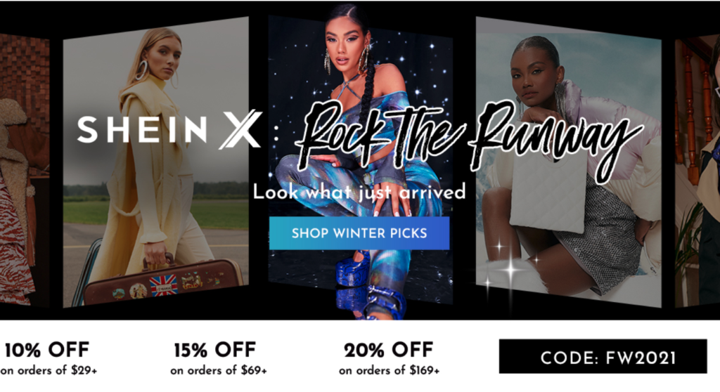 SHEIN homepage promotion code