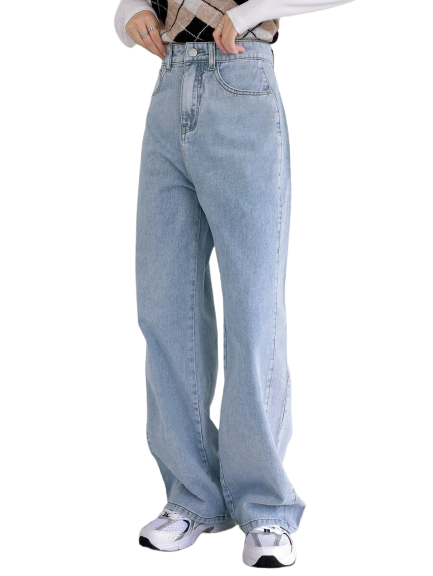 DAZY High Waist Slant Pockets Wide Leg Jeans